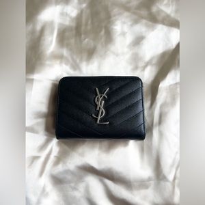 Saint Laurent Cassandre Matelassé Compact Zip-Around Wallet